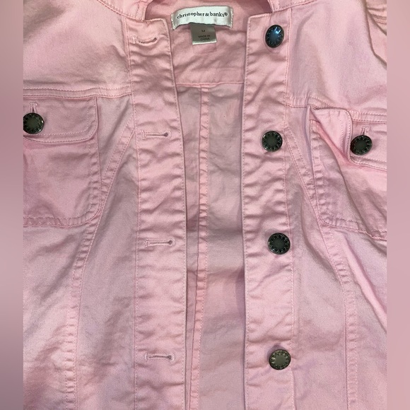VINTAGE PINK CHRISTOPHER & BANKS WOMENS BUTTON UP - Picture 4 of 7